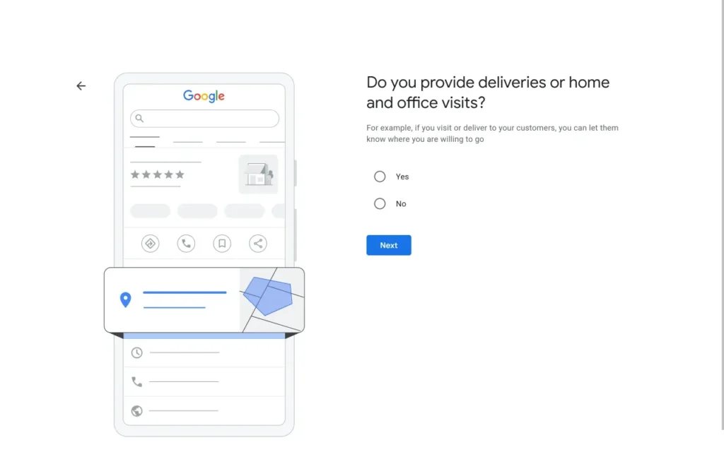 Deliveries/home and office visits screen.