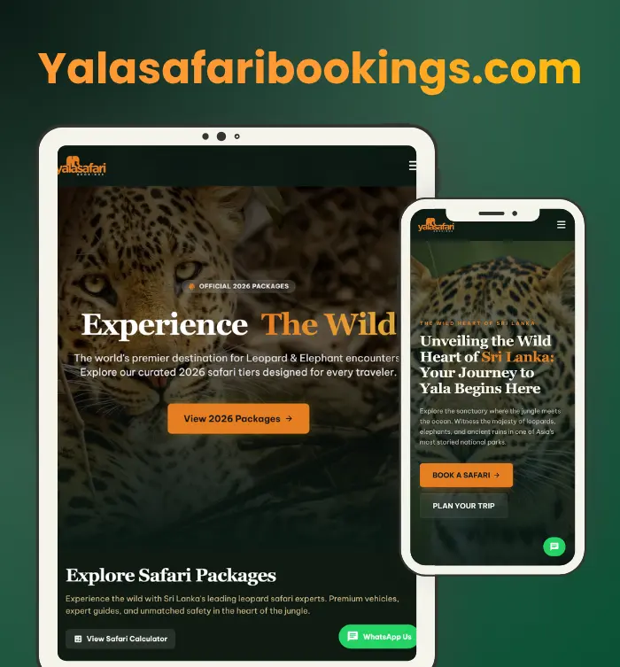 Yala Safari Bookings tourism booking website development in Sri Lanka