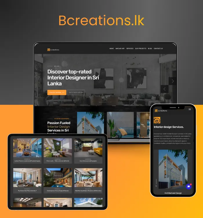 BCreations.lk corporate business website development and SEO results