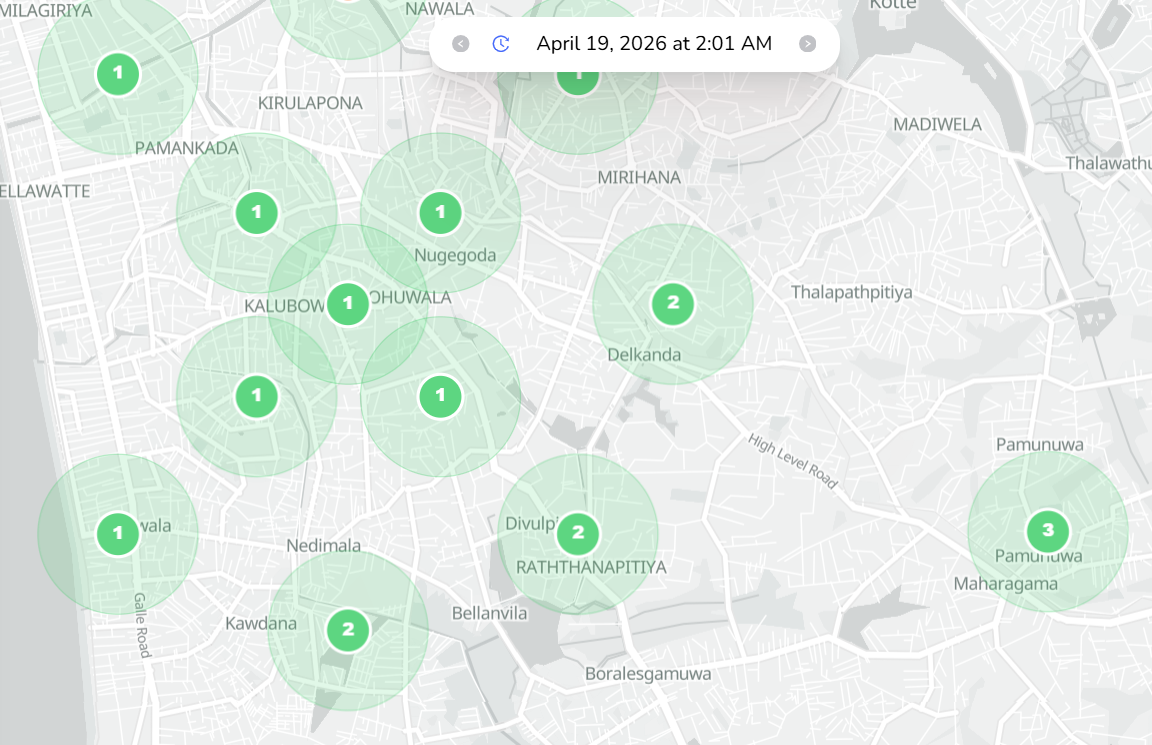 Google Business Profile local SEO ranking results showing top map positions across nearby locations by GrowDigitally.lk